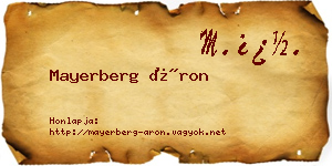 Mayerberg Áron névjegykártya
